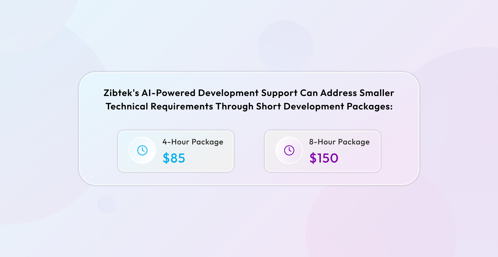 Zibtek's 4 hour & 8 hour package